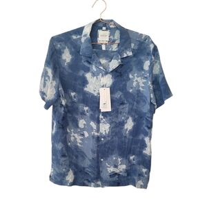 Cactus Man Ricky Singh Blue Multi Short Sleeve Button Front Shirt Size US L